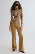 Geometric Long Sleeve Turtleneck Top