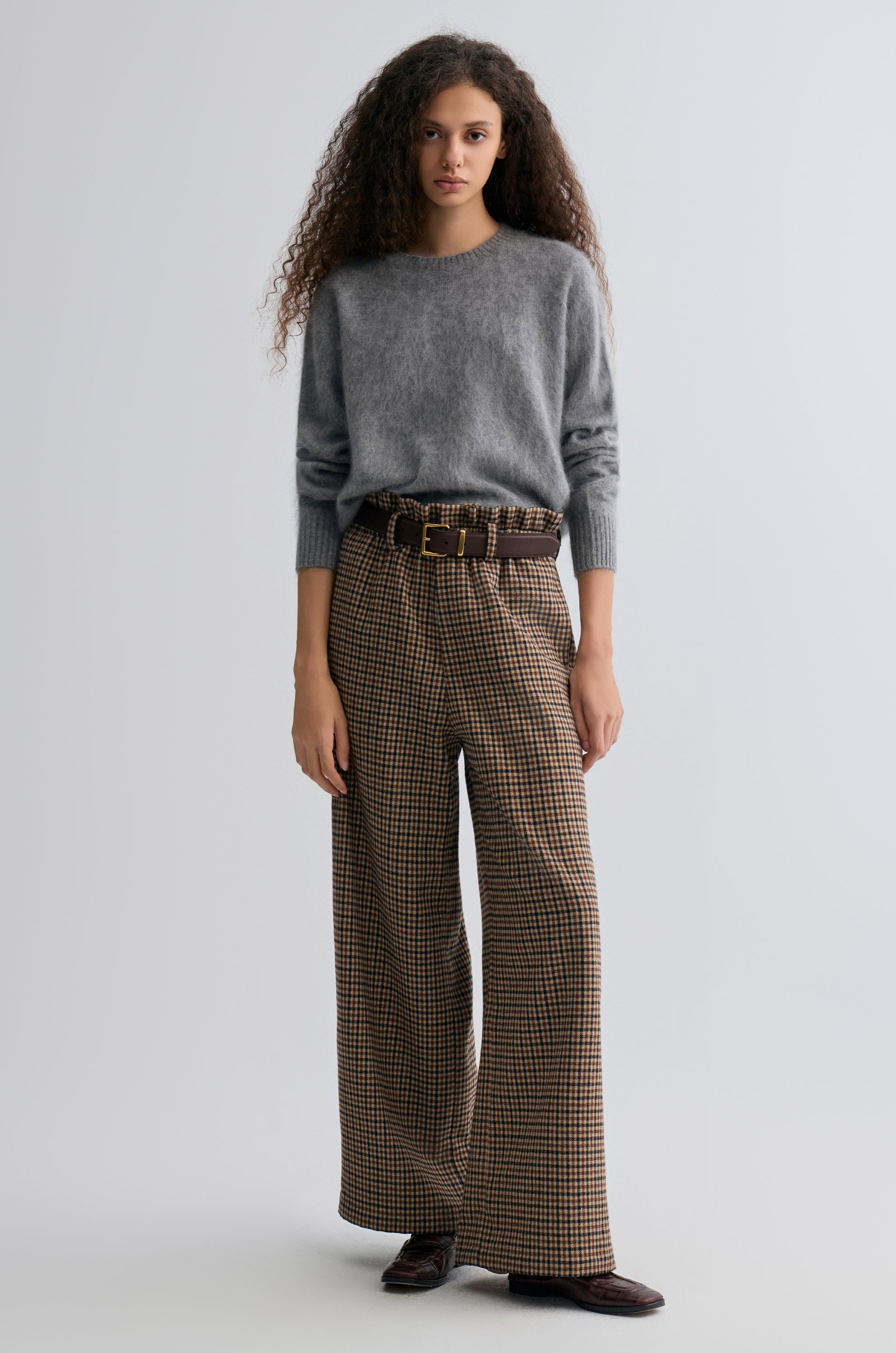 Buttery Boxy Brushed Wool Sweater Grey