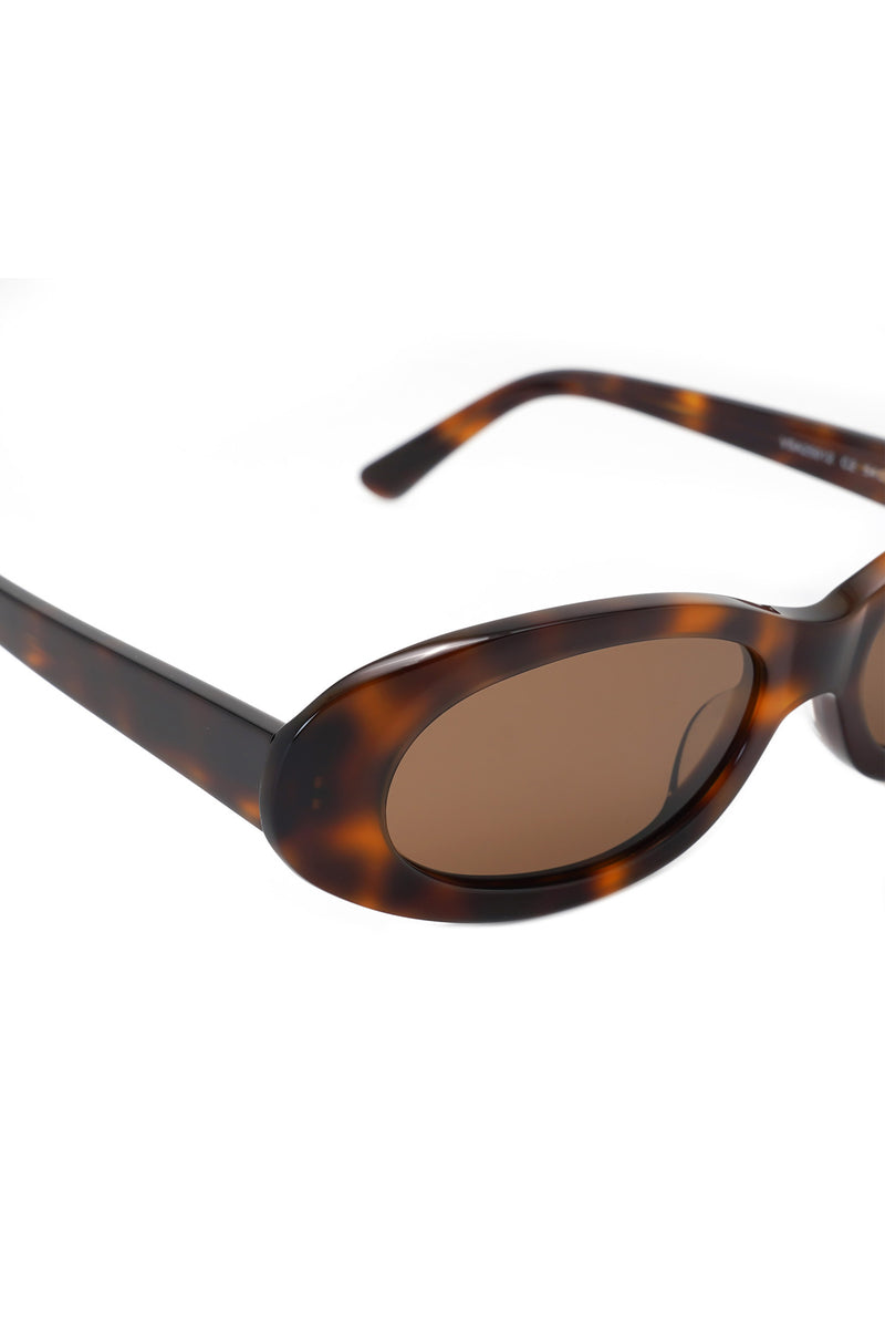 Audrey Oval-frame Sunglasses-Havana brown
