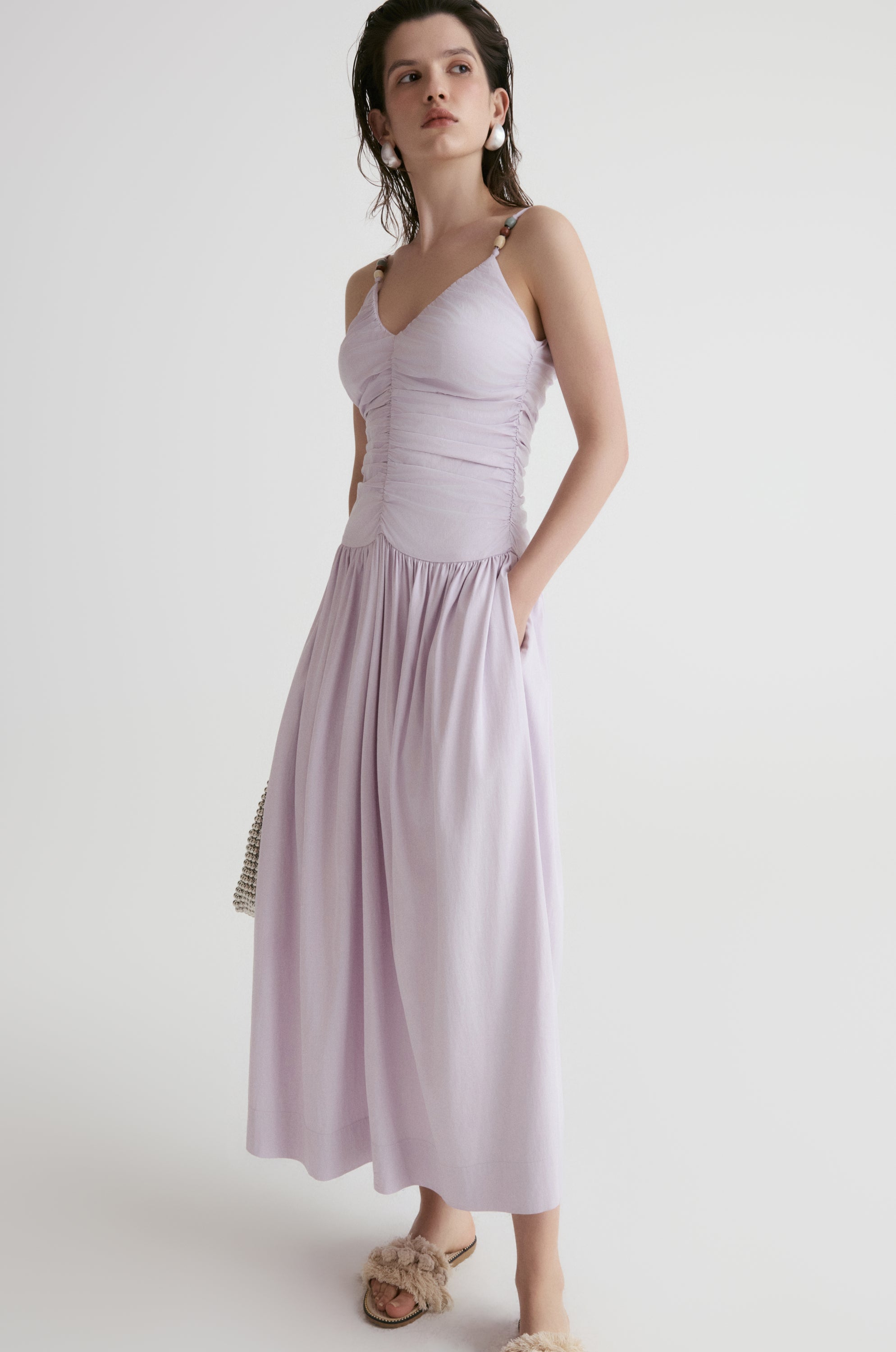 Tuscany Drape Cami Dress-Lillac
