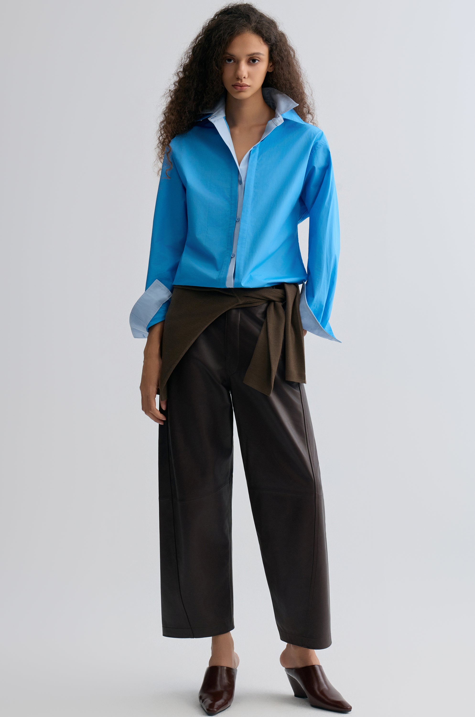 Relaxed Double-layer Shirt Periwinkle Blue