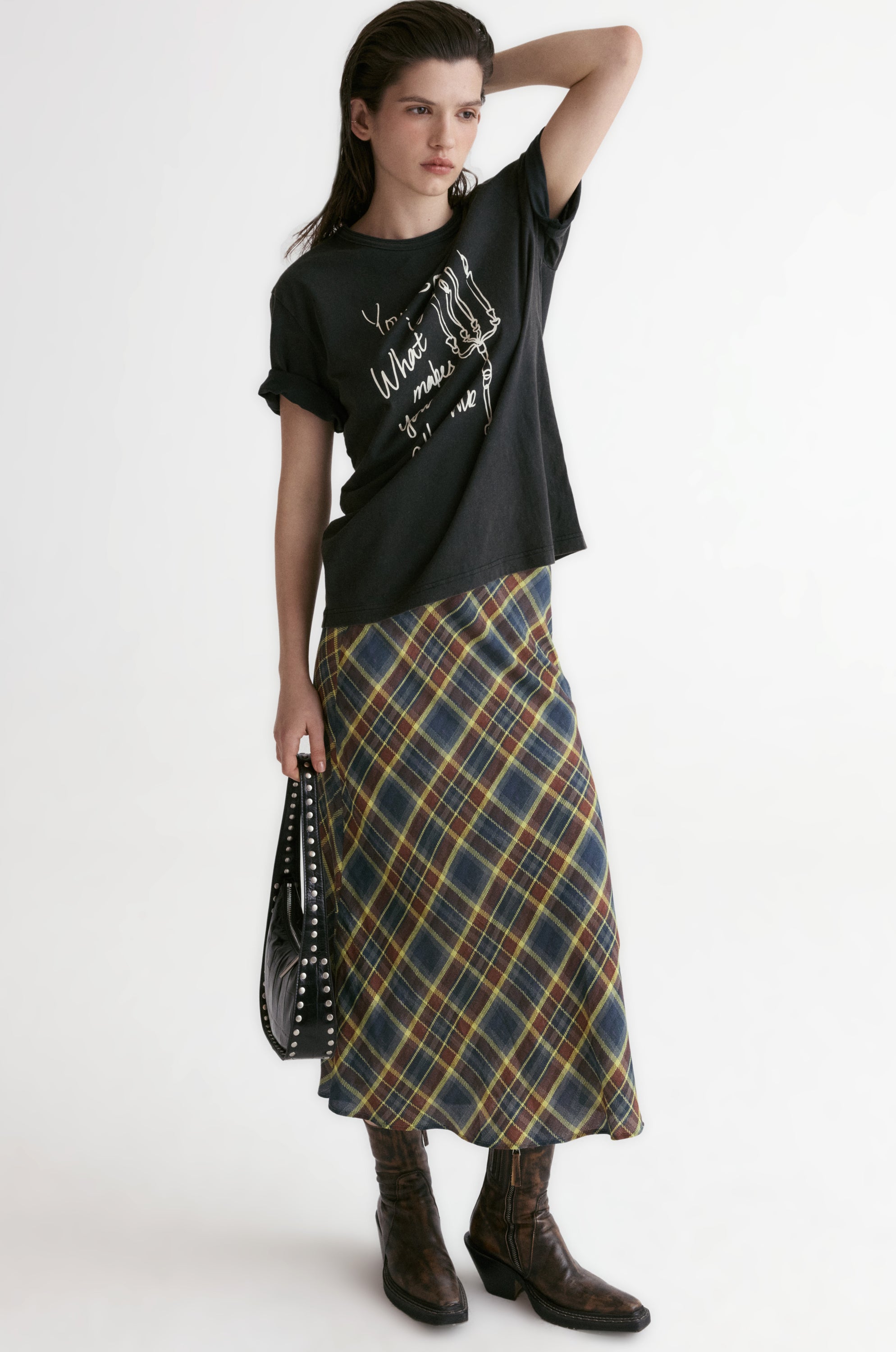 Ziggy Checked Midi Skirt