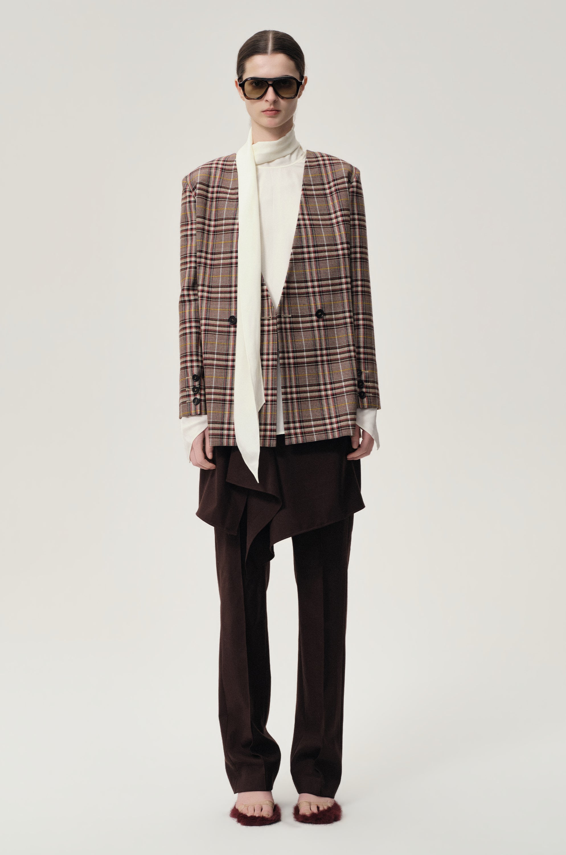 Reversible Check Blazer Espresso