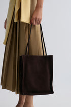Metro Tote Bag in Suede Deep Brown