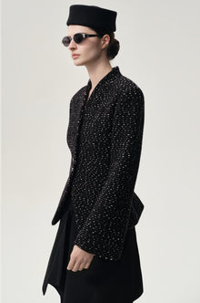 Collarless Sculptural Jacket Black