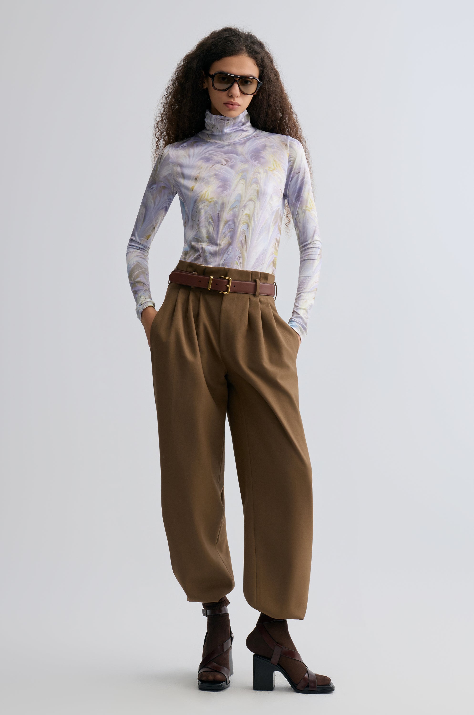 Relaxed Gabardine Trousers Pepper