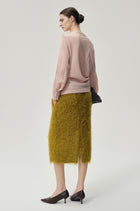 Draped Wool-blend Top Rose