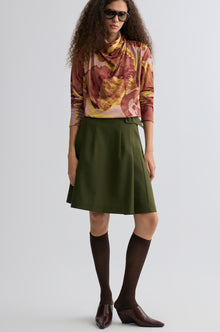 Marlene Belted Gabardine Skirt