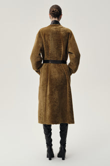 Cléo Shearing Robe Coat Tabacco/ Black