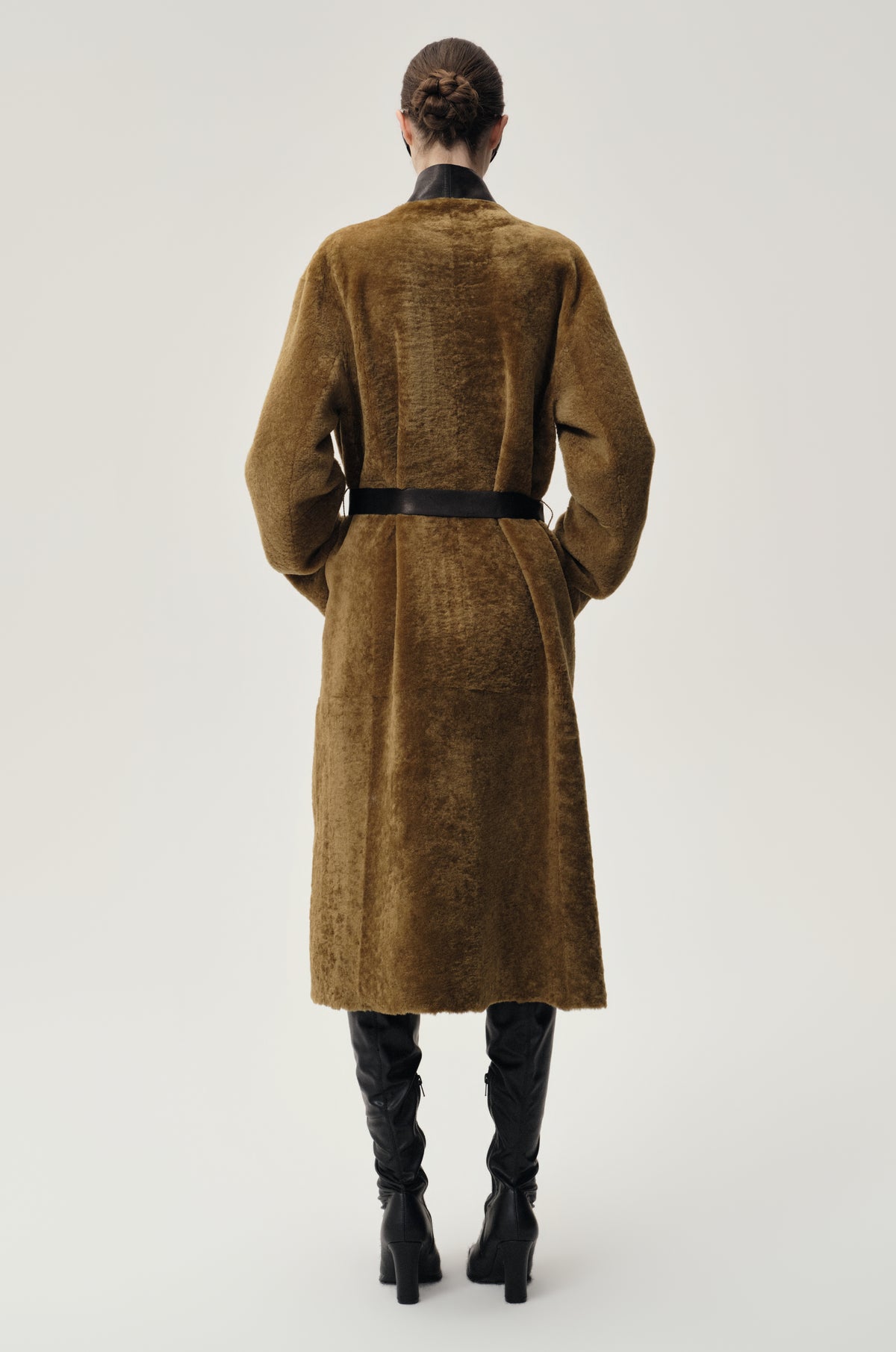 Cléo Shearing Robe Coat Tabacco/ Black
