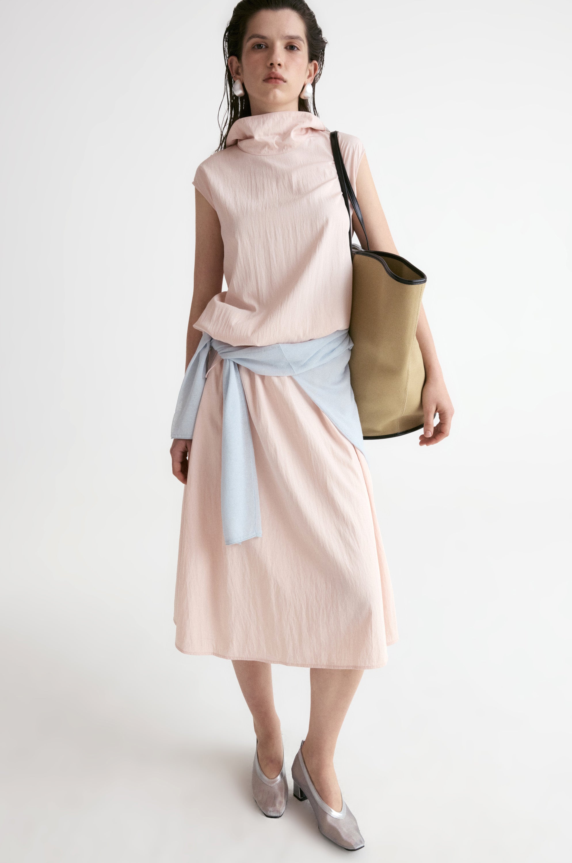 Amalfi Elasticated Dress-Blush