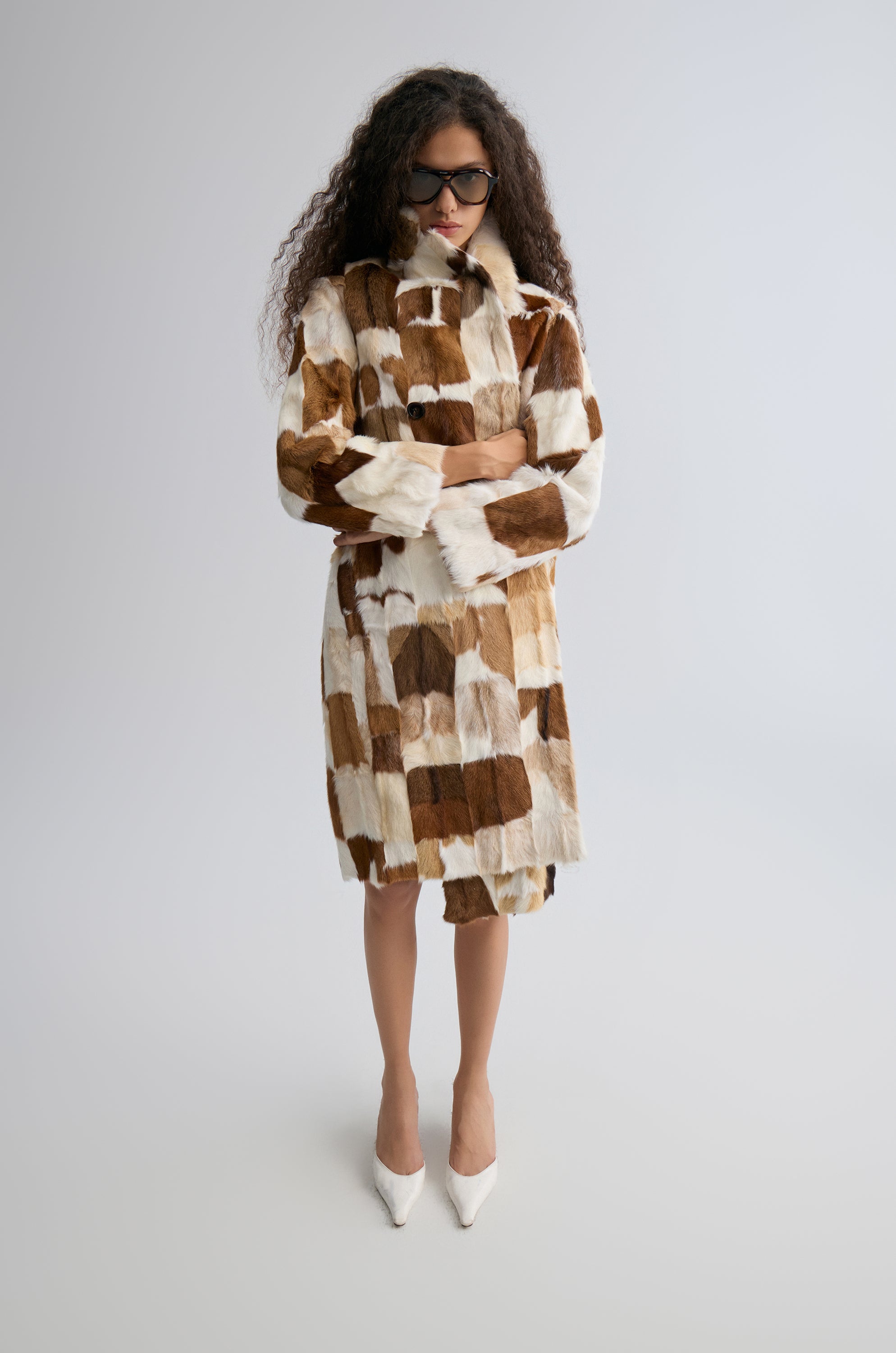 Chevre Patchwork Fur Coat