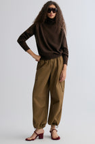 Washed Baggy Cargo Trousers Chocolate