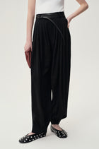 Balloon Pleat Trousers Black