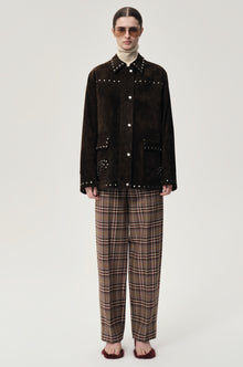 Check Wool Trousers Espresso
