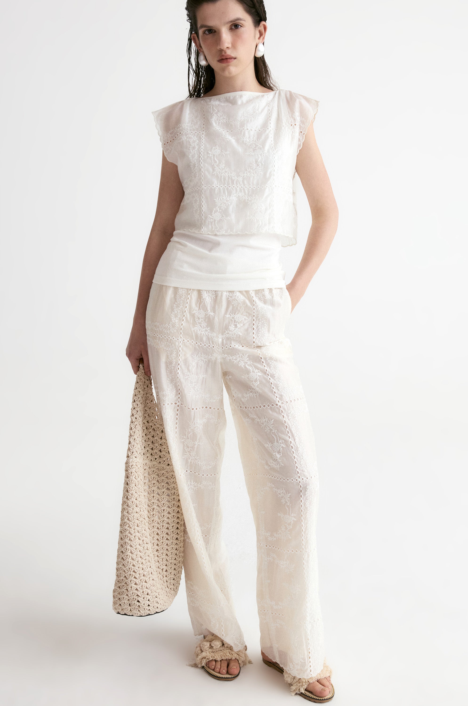 Cutwork Embroidery Trousers
