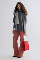 Corduroy Flared Trousers Abobe Rose