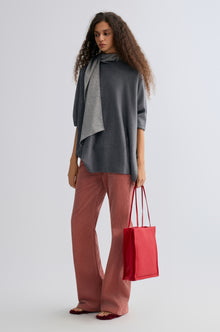 Corduroy Flared Trousers Abobe Rose