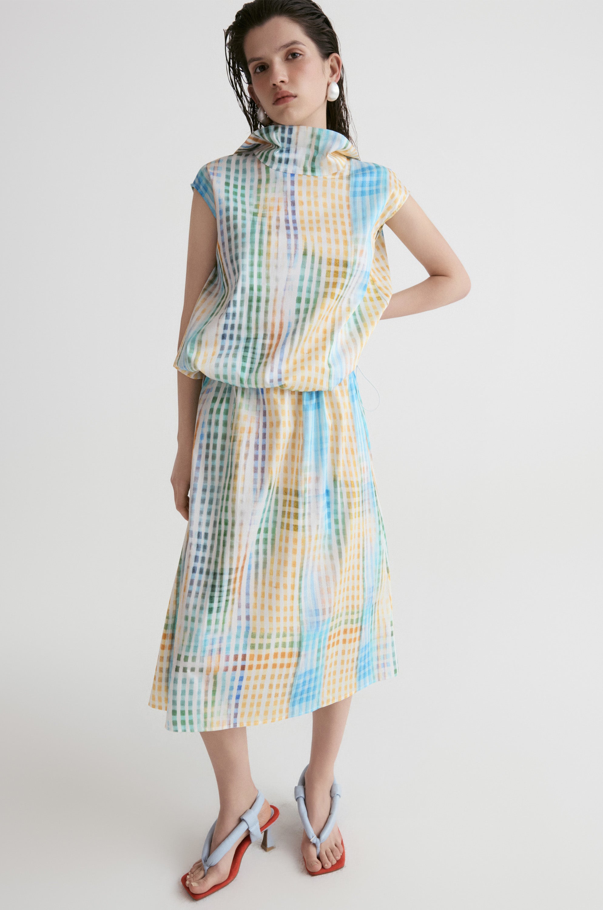 Amalfi Checked Elasticated Dress