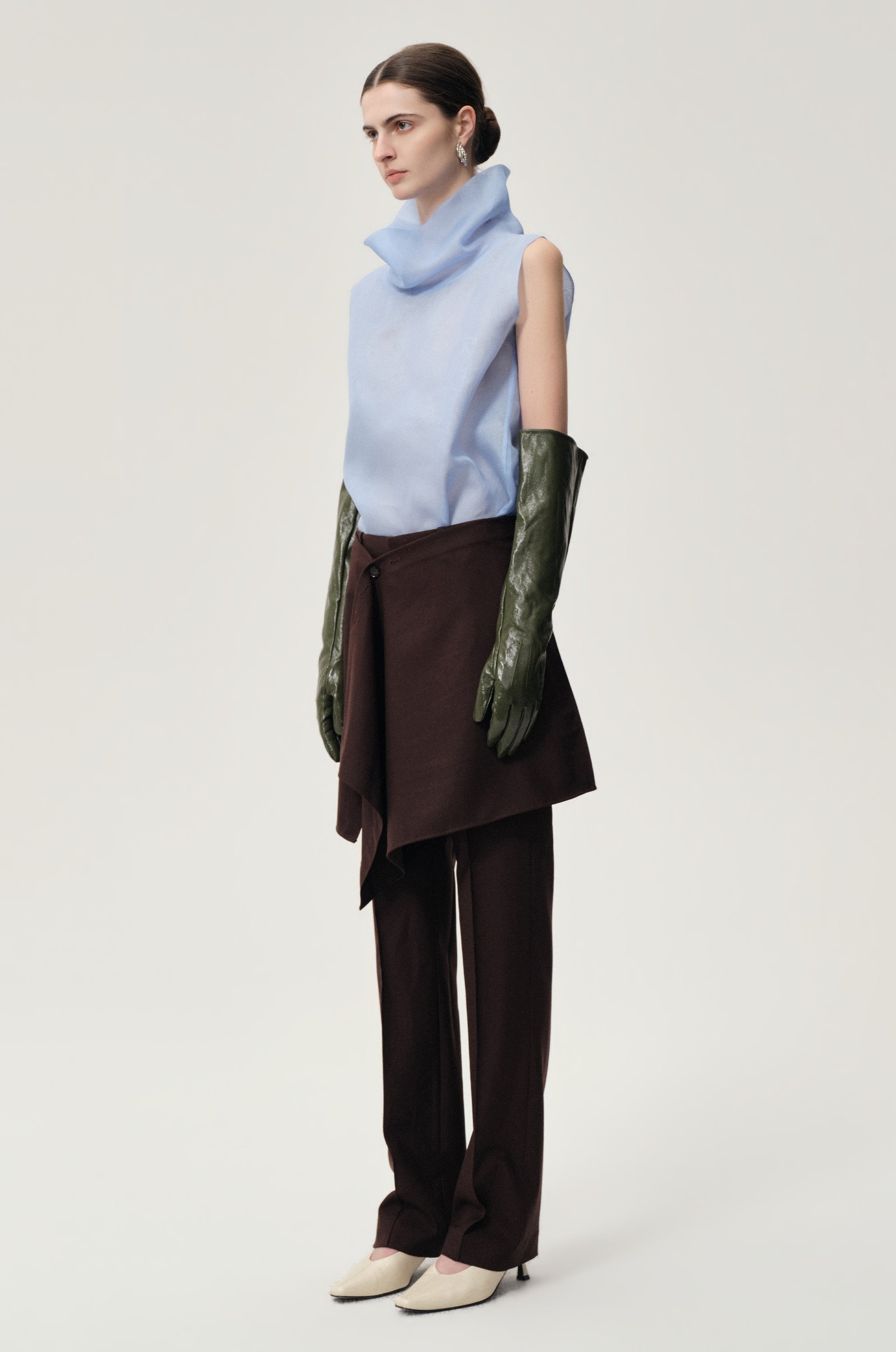 Layered Skirt Trousers Rum