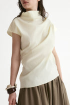 Provence Draped Shirt-Vanilla