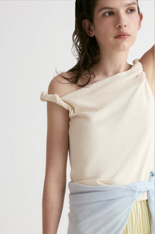 Dry Loop Terry Twisted Tank Top-Ivory