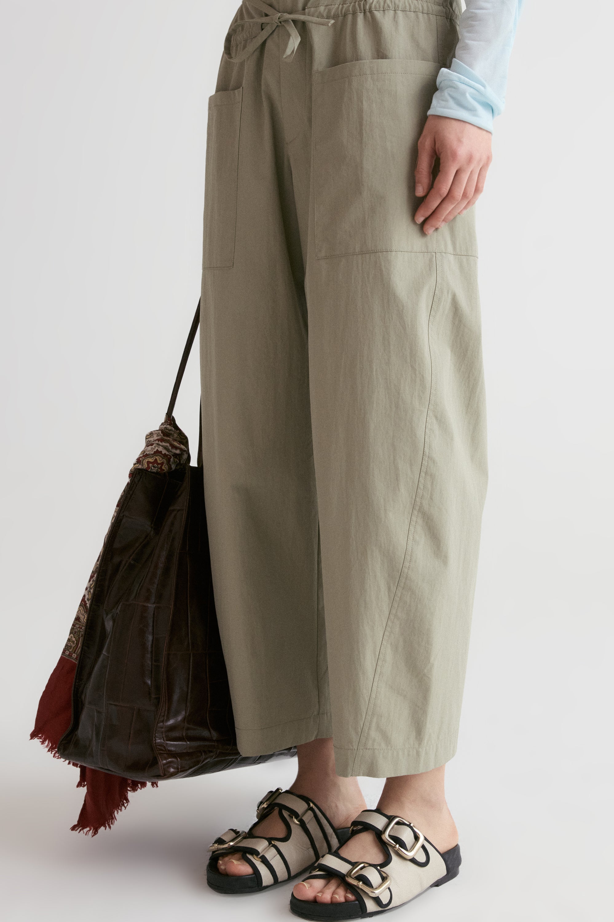Double Waist Trousers-Khaki