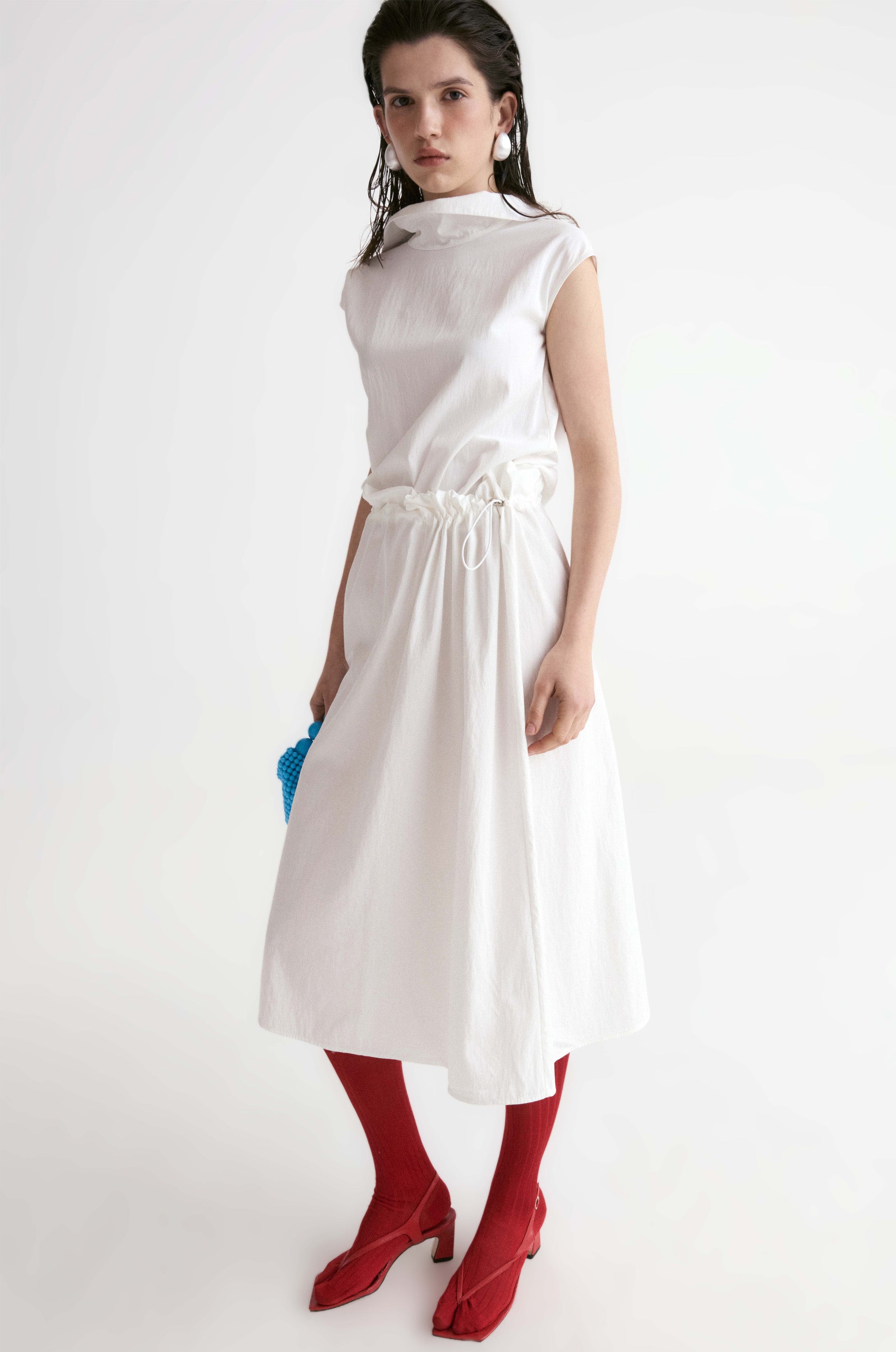 Amalfi Elasticated Dress-White