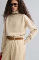 Wool and yak-blend Turtleneck Ivory