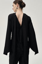 Reversible Scarf Blouse Black