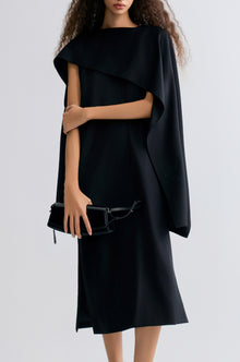 Opera Cape Maxi Dress Black