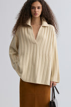 Boyfriend Collar Sweater in wool and yak-blend