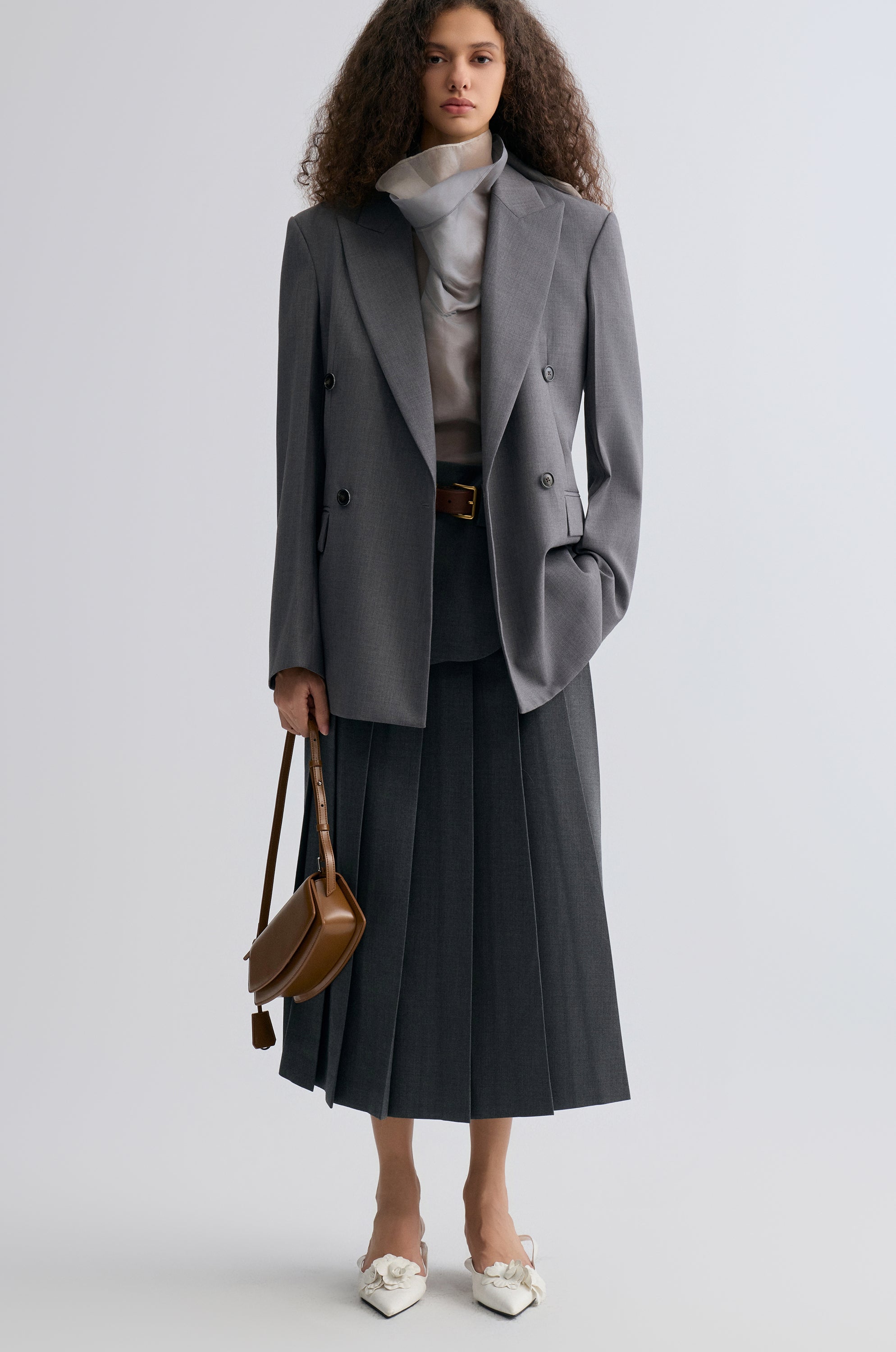 Marlene Double-Breasted Blaze Grey Melange