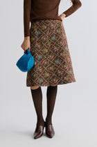 Retrobloom Jacquard Skirt Chocolate
