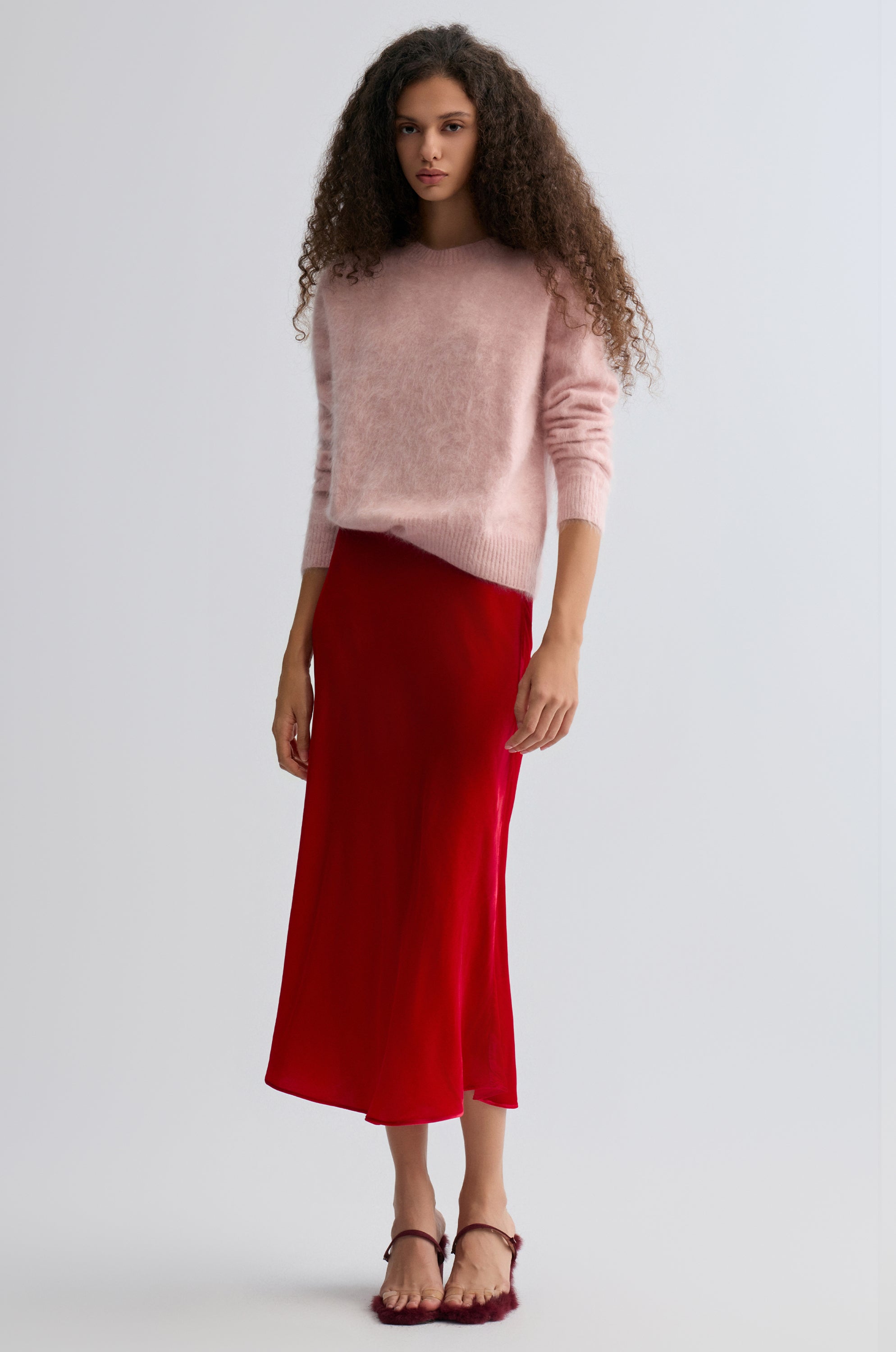 Velvet Mermaid Skirt Crimson