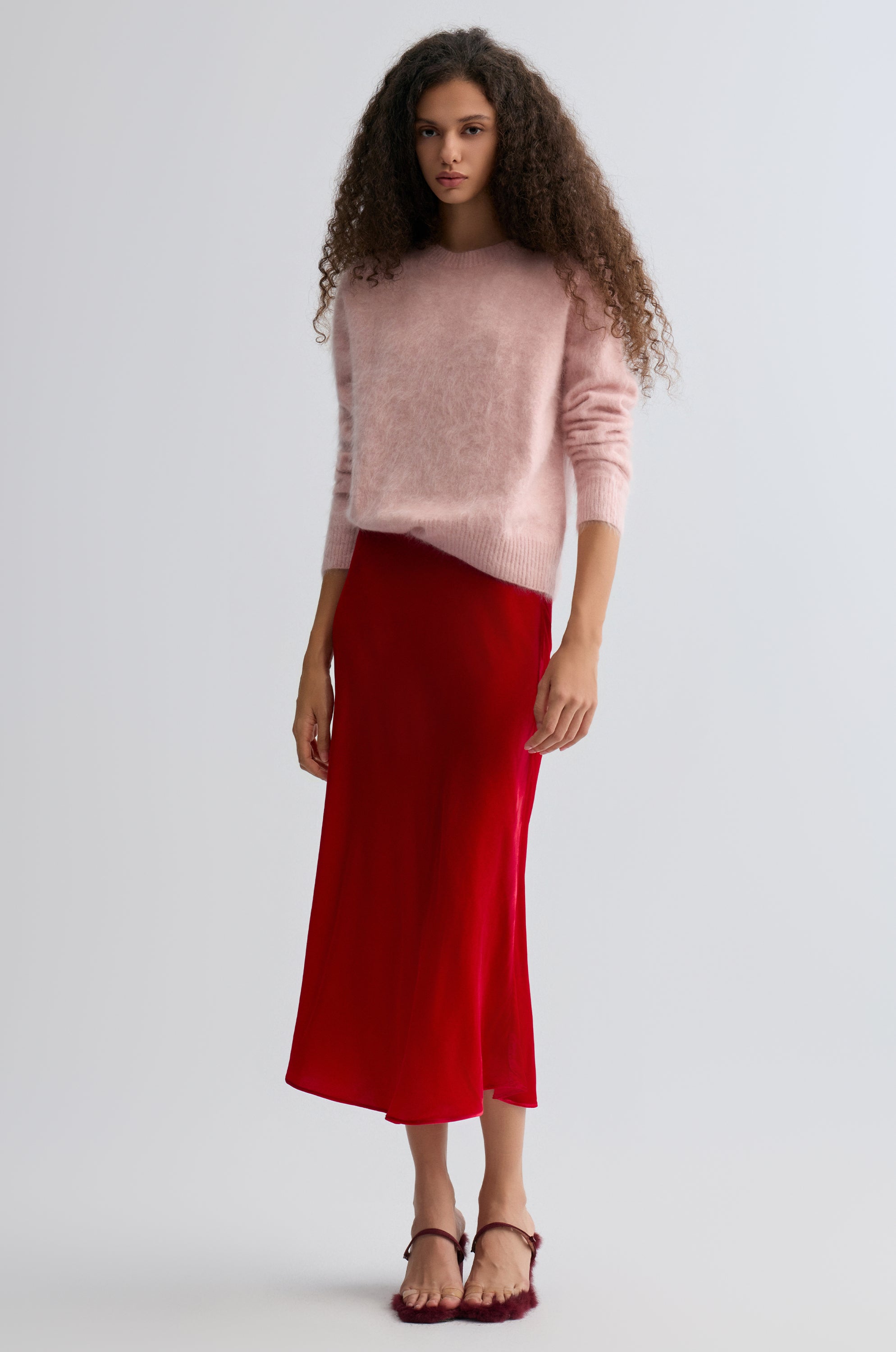 Plush Boxy  Brushed Cashmere Sweater Rosa