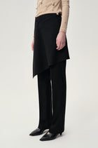 Layered Skirt Trousers Black
