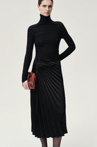Asymmetrical Pleated Skirt Black