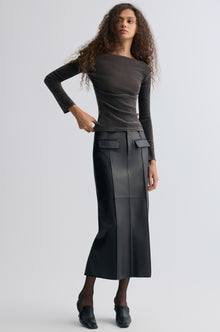 Sheen Velvet Mesh Top Steel Grey