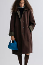 Reversible Twill and Check Trench Coat