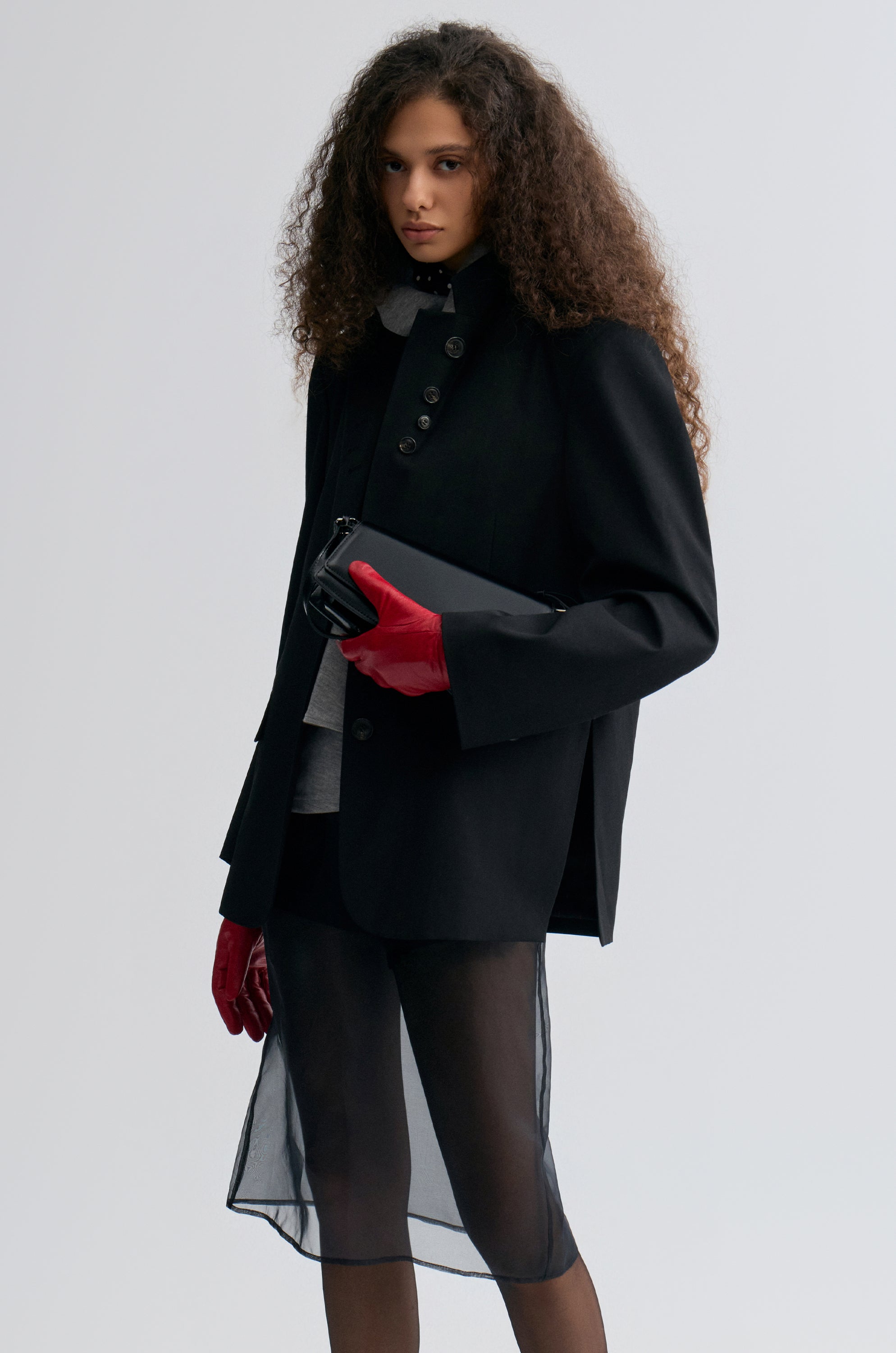 Boxy Single-Breasted Blazer Black