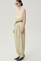 Silk Organza Turtleneck Top Butter