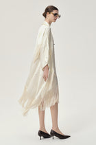 Stud-embellished Scarf Dress Ivory