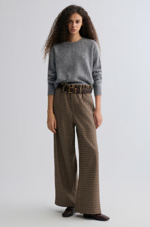 Check Wide-leg Trousers
