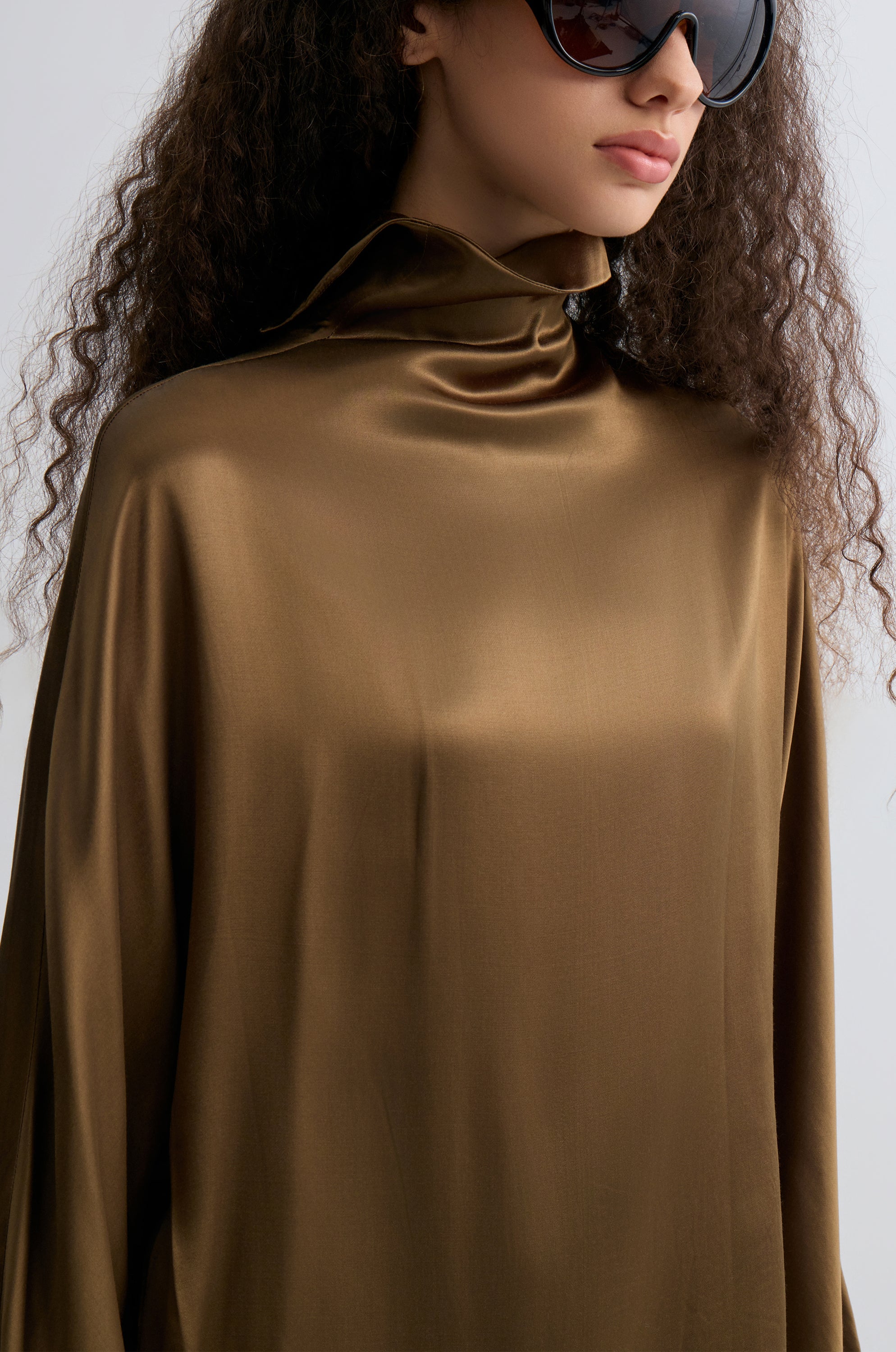 Asymmetric Slouch-neck Blouse