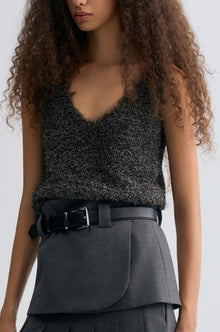 Fringe Metallic Tank Anthracite Grey
