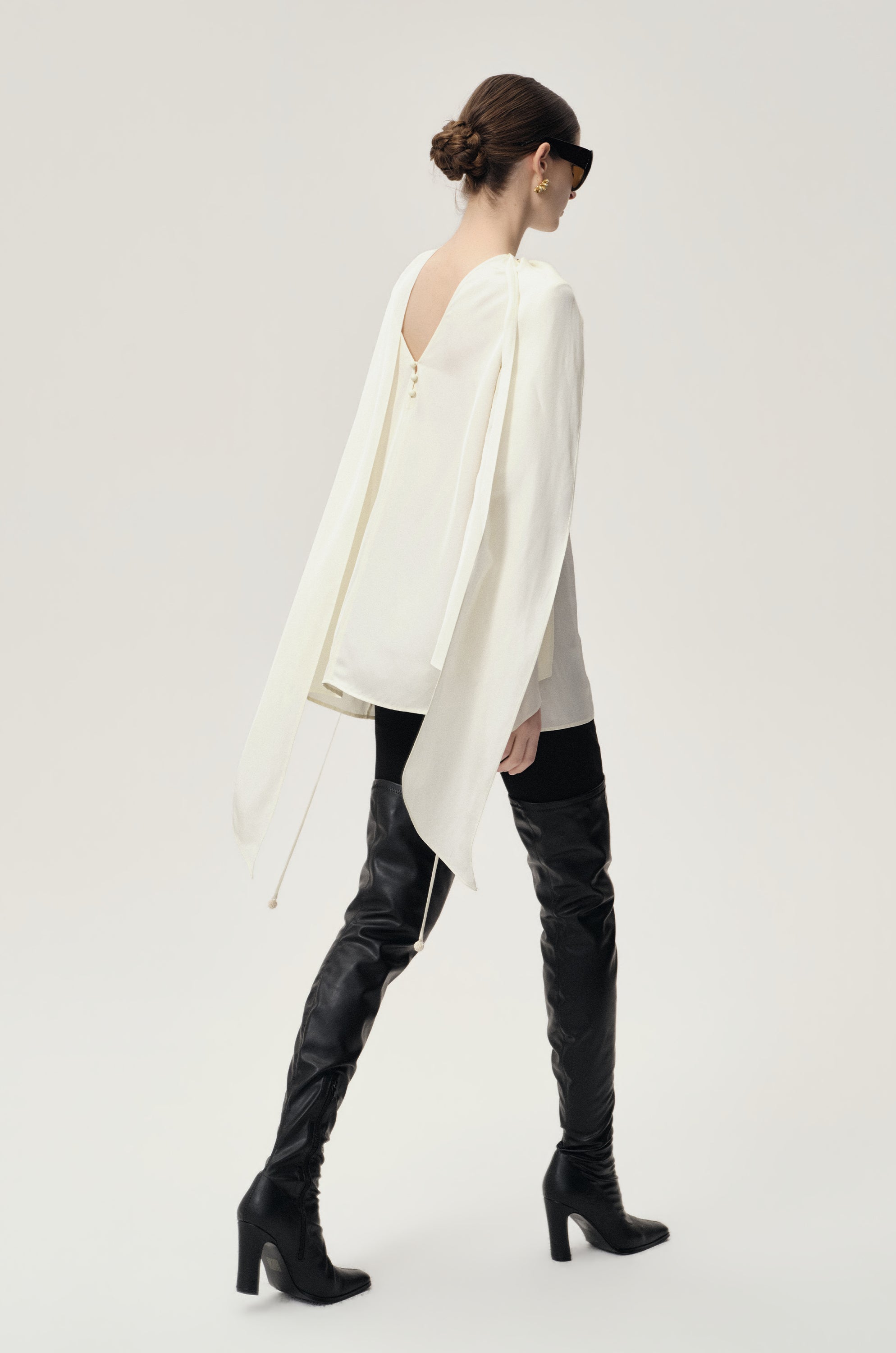 Reversible Scarf Blouse Ecru