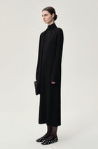 Reversible Fringed Scarf Dress Black