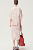 Crinkled Gauze Top Peach