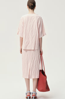 Crinkled Gauze Top Peach